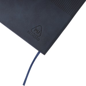 Recycled PU notebook (A5) Elian, blue (Notebooks)