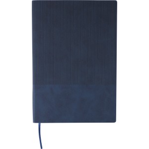 Recycled PU notebook (A5) Elian, blue (Notebooks)
