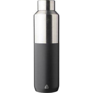 Recycled stainless steel drinking bottle (600 ml) Esen, blac (Thermos)