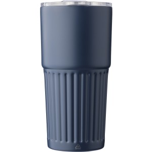 Recycled stainless steel drinking mug (500 ml) Kael, blue (Mugs)