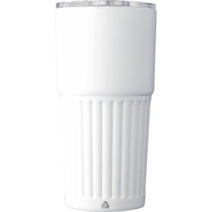 Recycled stainless steel drinking mug (500 ml) Kael, white (Mugs)