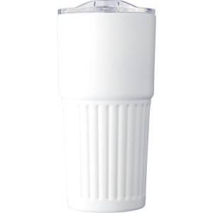 Recycled stainless steel drinking mug (500 ml) Kael, white (Mugs)