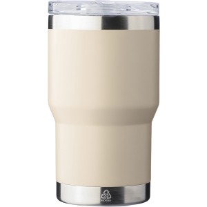 Recycled stainless steel travel mug (350 ml) Ayen, beige (Mugs)