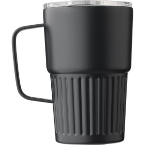 Recycled stainless steel travel mug (450 ml) Calo, black (Mugs)