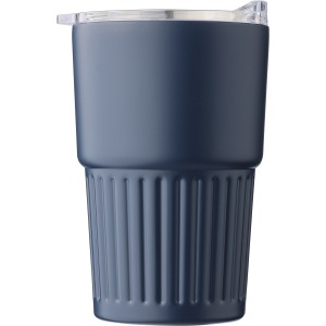 Recycled stainless steel travel mug (450 ml) Calo, blue (Mugs)
