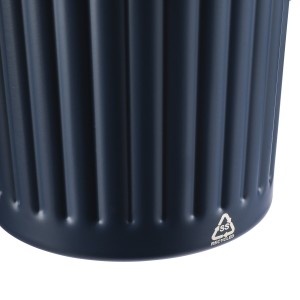 Recycled stainless steel travel mug (450 ml) Calo, blue (Mugs)