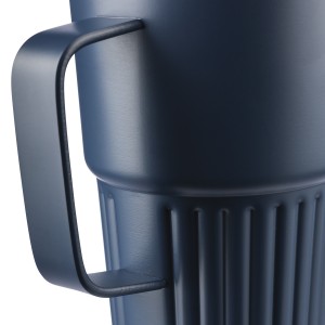 Recycled stainless steel travel mug (450 ml) Calo, blue (Mugs)