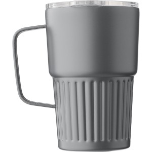Recycled stainless steel travel mug (450 ml) Calo, grey (Mugs)