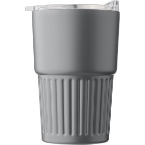 Recycled stainless steel travel mug (450 ml) Calo, grey (Mugs)