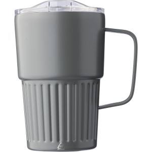 Recycled stainless steel travel mug (450 ml) Calo, grey (Mugs)