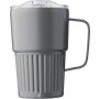 Recycled stainless steel travel mug (450 ml) Calo, grey