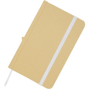 Reed A6 recycled hard cover notebook with plain pages, White (Notebooks)