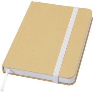 Reed A6 recycled hard cover notebook with plain pages, White (Notebooks)