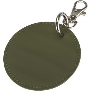 Resi Plus GRS recycled round charm keychain, Forest green