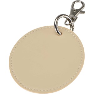 Resi Plus GRS recycled round charm keychain, Oatmeal