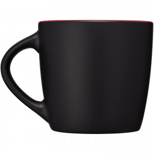 Riviera 340 ml ceramic mug, solid black,Red (Mugs)