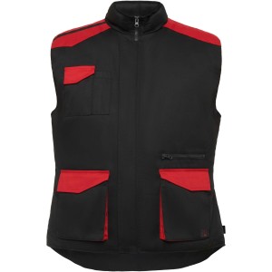 Armada multi-pocket workwear vest, Black, Red