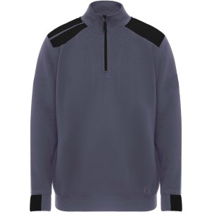 Maverick 280 g/m2 men's half zip sweater, Lead, Black