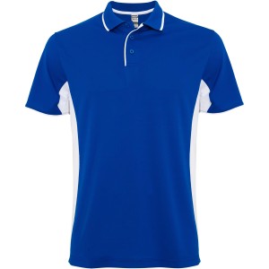 Montmelo short sleeve unisex sports polo, Royal blue, White