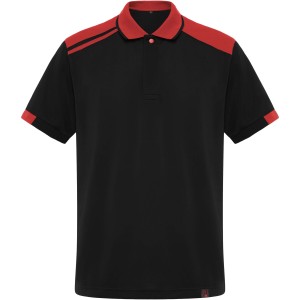 Samurai 160 g/m2 unisex antibacterial short sleeve polo, Black, Red