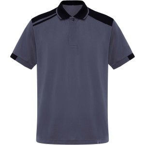 Samurai 160 g/m2 unisex antibacterial short sleeve polo, Lead, Black