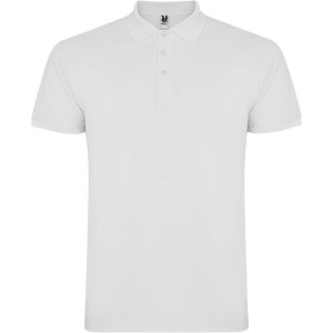 Star short sleeve men's polo, White