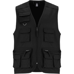 Venera 200 g/m2 v-neck multi-pocket workwear vest, Black