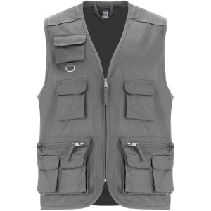 Venera 200 g/m2 v-neck multi-pocket workwear vest, Lead
