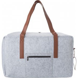 RPET felt travel bag Natalie, light grey (Travel bags)