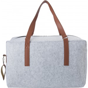 RPET felt travel bag Natalie, light grey (Travel bags)