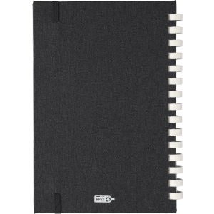 rPET notebook (A5) Ilias, black (Notebooks)