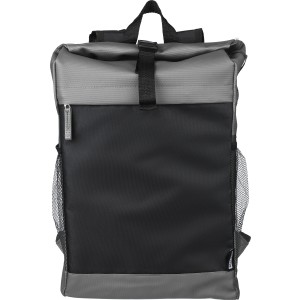 rPET polyester (600D) roll-top backpack Yani, grey (Backpacks)