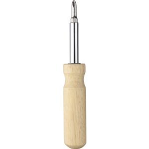 Rubberwood screwdriver set Leni, brown (Tools)