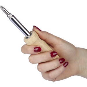 Rubberwood screwdriver set Leni, brown (Tools)