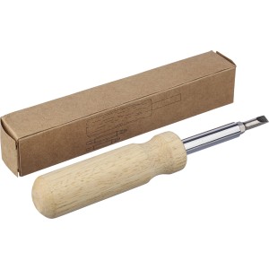 Rubberwood screwdriver set Leni, brown (Tools)