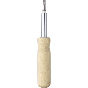 Rubberwood screwdriver set Leni, brown (Tools)