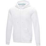 Ruby men's GOTS organic GRS recycled full zip hoodie, White (3751001)