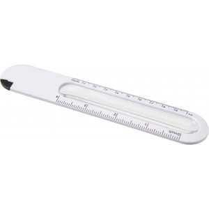 Ruler (10cm/ 4 inches) with a loupe, white (Office desk equipment)