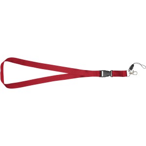 Sagan phone holder lanyard with detachable buckle, Red (Lanyard, armband, badge holder)