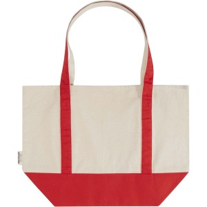 Sam 320 g/m2 GRS recycled cotton tote bag, Red, Natural (Shopping bags)