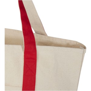 Sam 320 g/m2 GRS recycled cotton tote bag, Red, Natural (Shopping bags)