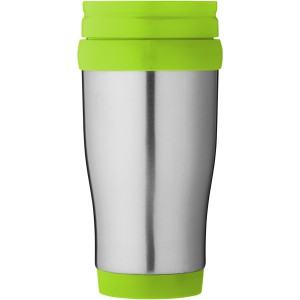 Sanibel 400 ml insulated mug, Silver,Lime green (Mugs)