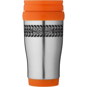 Sanibel 400 ml insulated mug, Silver,Orange (Mugs)