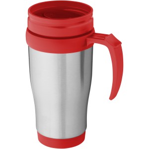 Sanibel 400 ml insulated mug, Silver,Red (Mugs)