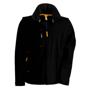 SCORE - DETACHABLE-SLEEVED BLOUSON JACKET, Black/Orange