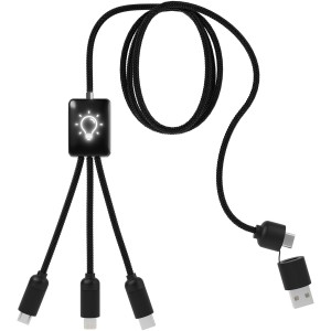 SCX.design C28 5-in-1 extended charging cable, Solid black, White (Eletronics cables, adapters)