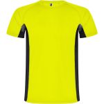 Shanghai short sleeve kids sports t-shirt, Fluor Yellow, Solid black (K65958Y)