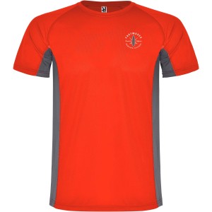 Shanghai short sleeve kids sports t-shirt, Red, Dark Lead (T-shirt, mixed fiber, synthetic)