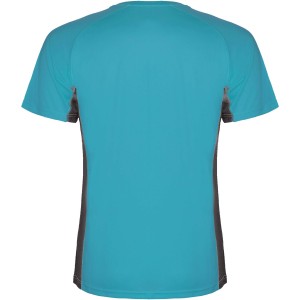Shanghai short sleeve kids sports t-shirt, Turquois, Dark Lead (T-shirt, mixed fiber, synthetic)