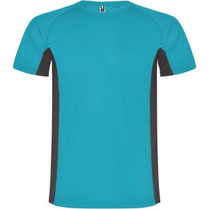 Shanghai short sleeve kids sports t-shirt, Turquois, Dark Lead (T-shirt, mixed fiber, synthetic)